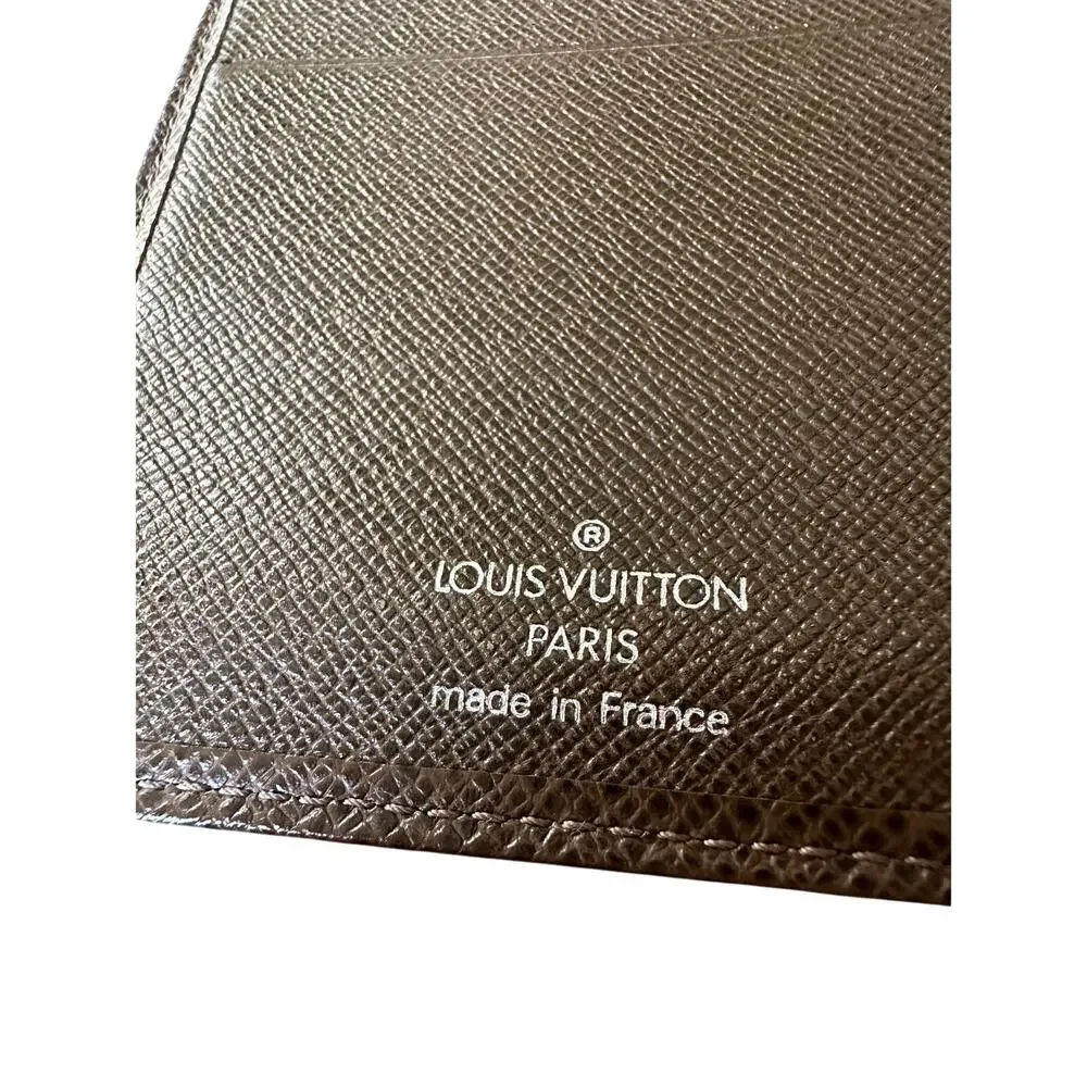 Louis Vuitton Paris Dark Brown Pebbled Leather Card Holder Wallet